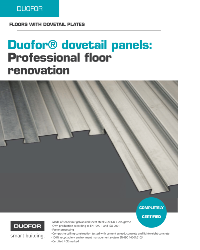 Duofor dovetailed sheeting